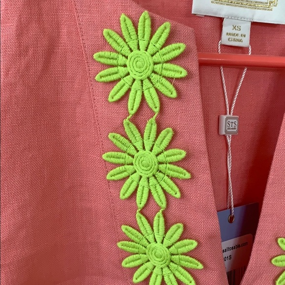 🎉NWT Sail to Sable Coral 🪸 Linen Dress - Embroidered Details 👗 - Picture 9 of 13